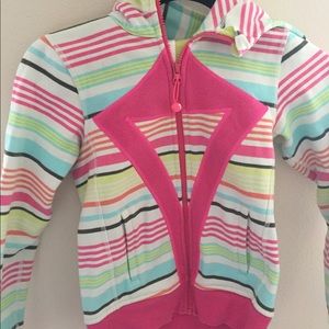 Colorful striped scooba hoodie